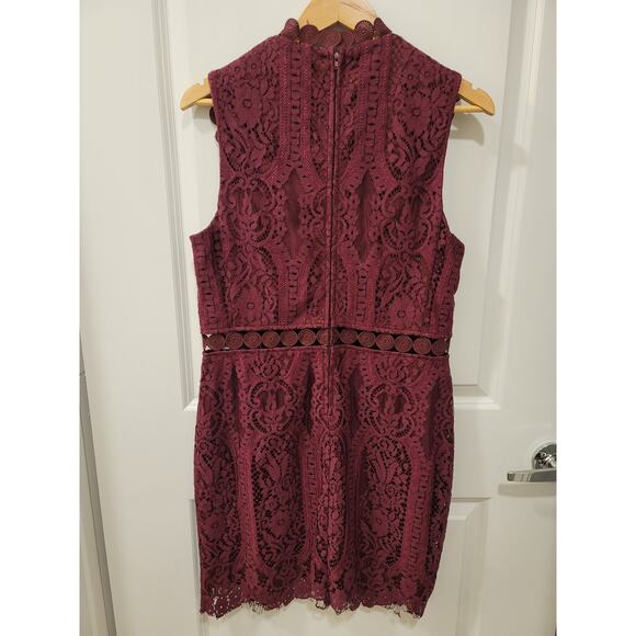 Jodi Kristopher Deep Cherry Red Lace Dress - Picture 5 of 6